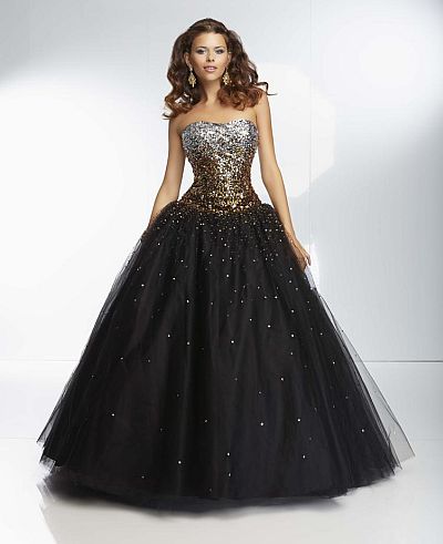 Mori Lee Paparazzi 95128 Ombre Beaded Ball Gown: French Novelty