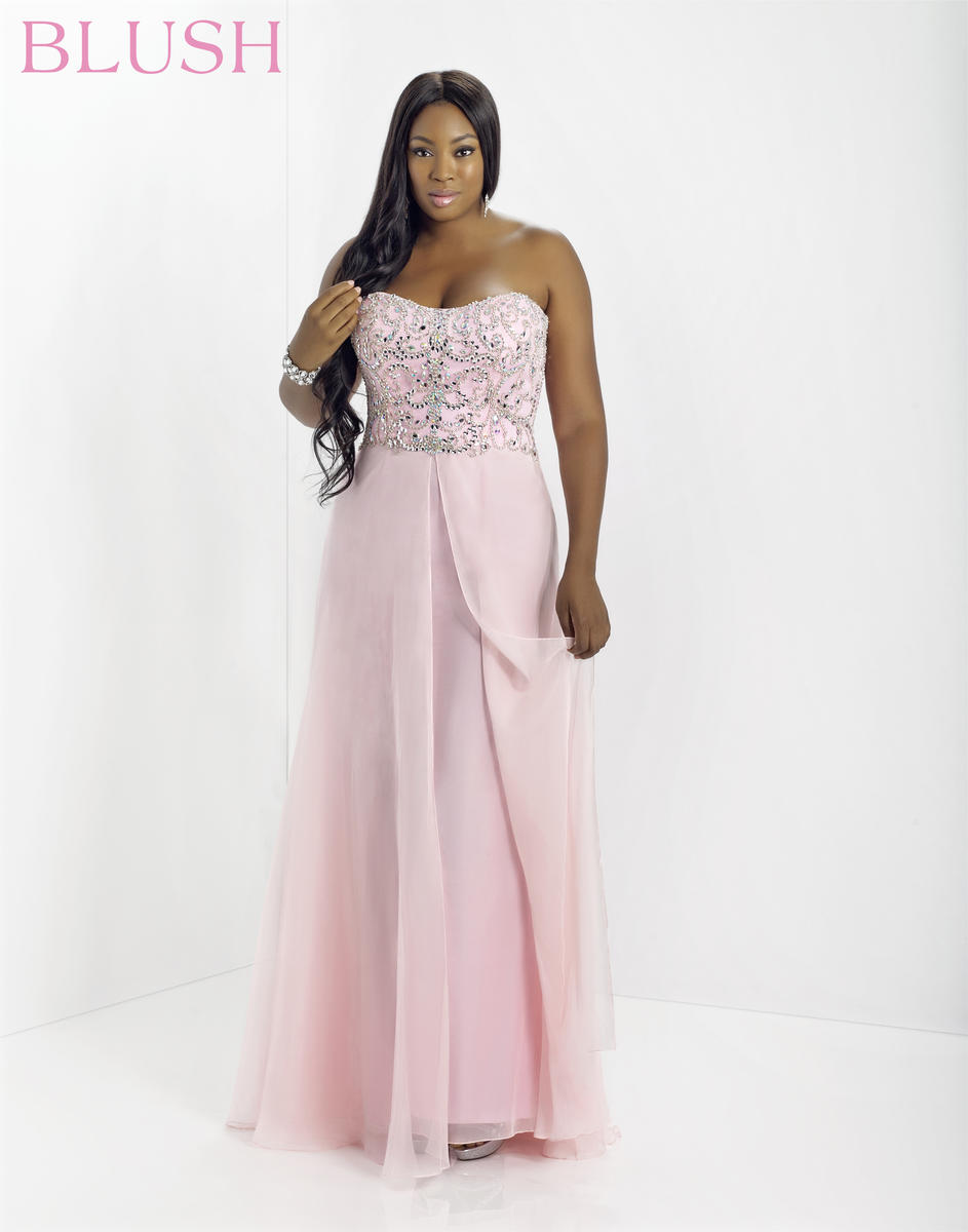 blush plus size gown
