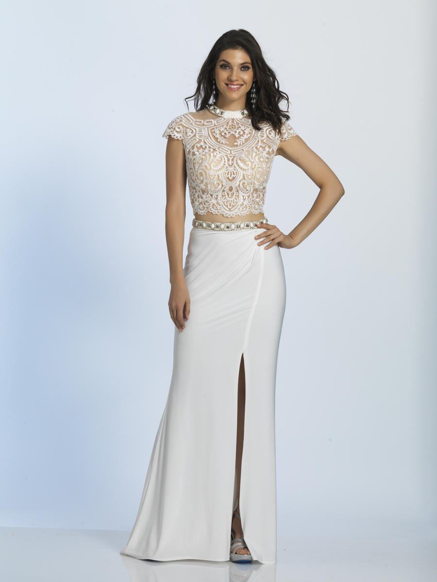 by johnny strapless wave gown white