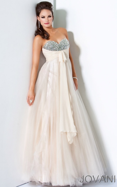 Jovani Long Strapless Prom Dress with Beaded Bustline B61681 ...