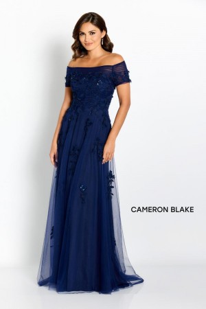 Cameron Blake CB751 Feminine Off Shoulder Mothers Gown