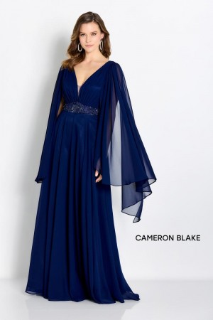 Cameron Blake CB756 Removable Shoulder Drape Mothers Gown