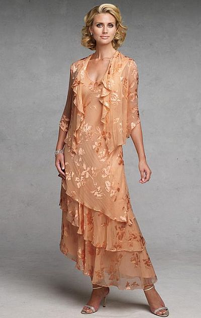 mother of the bride dresses peach color