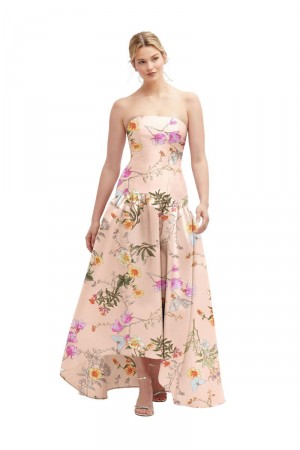 Alfred Sung D851FP High Low Floral Print Bridesmaid Dress
