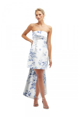 Alfred Sung D857FP Floral Bow Back Mini Bridesmaid Dress
