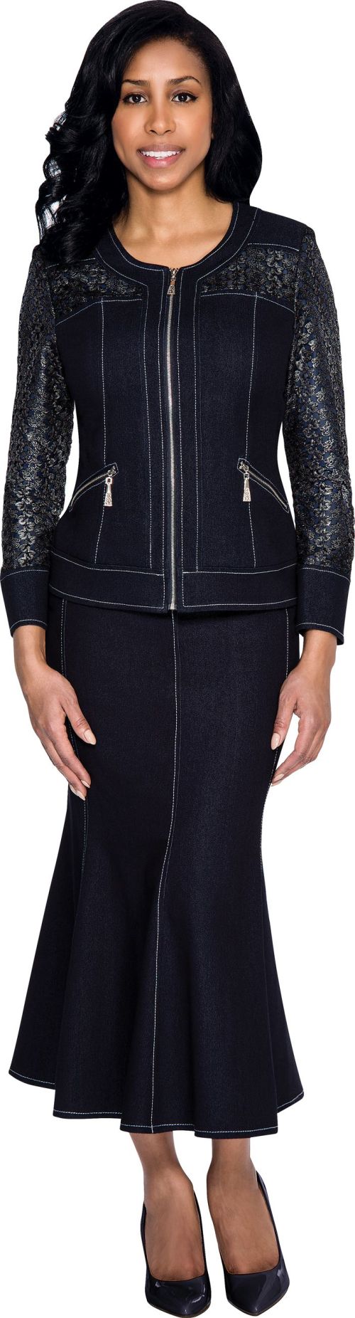 Devine Sport DS51152 Womens Denim Suit with Zip Jacket French Novelty