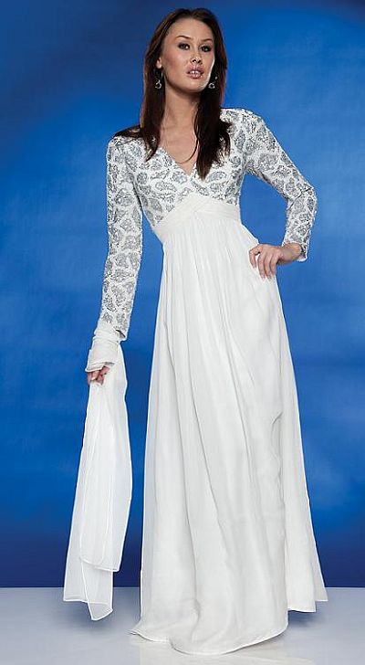 Long Sleeve Destination Wedding Dress Scala Long Dress 47113