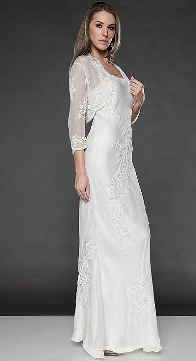 Destination Wedding Dresses Scala Long Jacket Dress 877