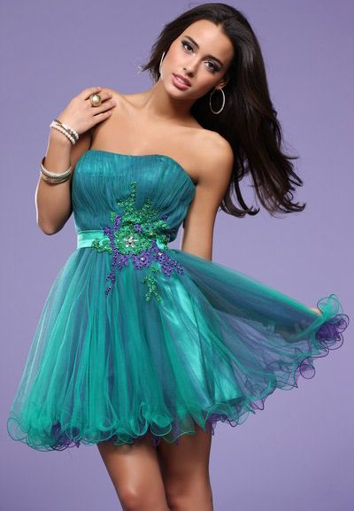 Short Dresses on Bg Haute Colorful Baby Doll Short Prom Dress E22108 Image