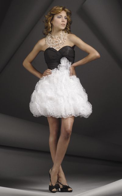 Ruffled Bubble Skirt Jovani Short Homecoming Dress 154300: French Novelty