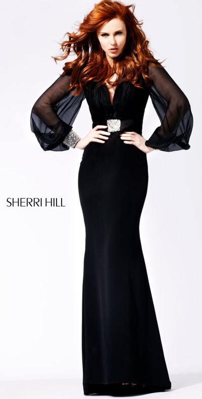 sherri hill black evening gown