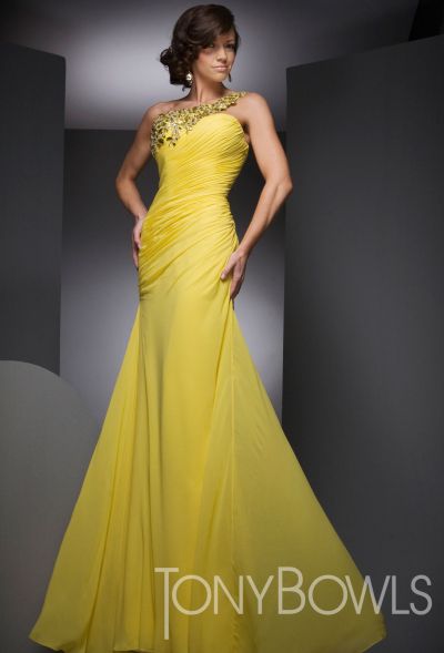 One Shoulder Mermaid Tony Bowls Evenings 21001 image