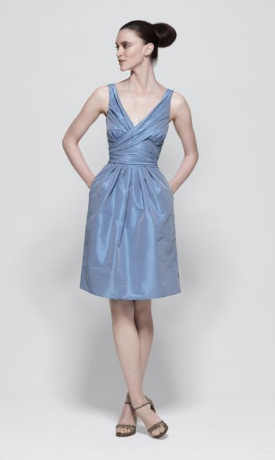 Sleeveless V Neck Short Watters Maids Bridesmaid Dress 7187 image