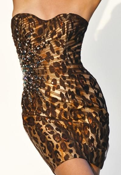 Black by Blush Leopard Print Cocktail Dress with Beading C046 ...