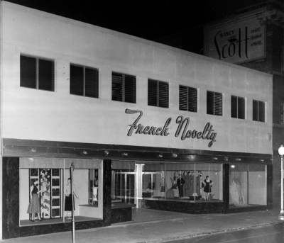 French Novelty in 1952 on 119 West Adams Street in Jacksonville, FL. (Click on photo to enlarge.) French Novelty in 1952 on 119 West Adams Street in Jacksonville, FL