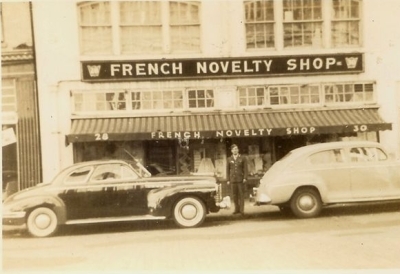 The French Novelty Shop during the 1940's. (Click on photo to enlarge.) The French Novelty Shop during the 1940's.
