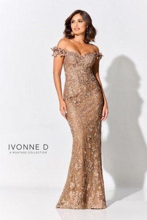 Ivonne D for Mon Cheri ID303 Sparkling Off Shoulder Gown
