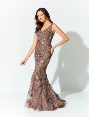 Ivonne D for Mon Cheri ID916 Bold Floral Beaded Gown