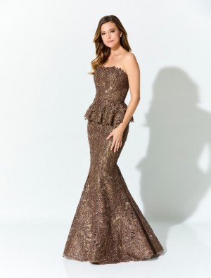 Ivonne D for Mon Cheri ID921 Lace Gown with Peplum
