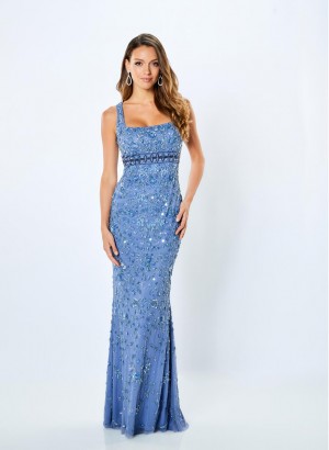 La Valetta LV22101 Beaded Empire Gown with Optional Sleeves