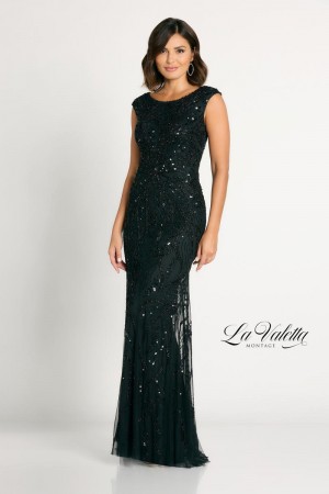 La Valetta LV6107 Sequin Gown with Removable Sleeves