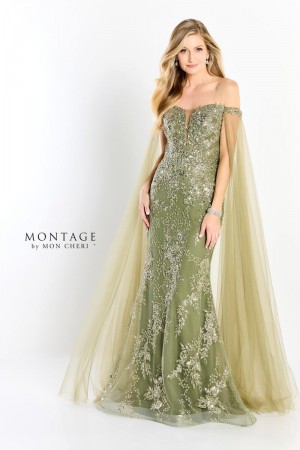 Montage M2204 Off Shoulder Gown with Drapes