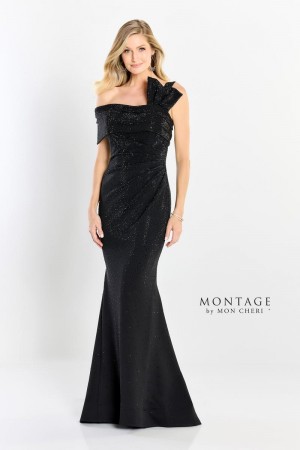 Montage M2214 One Shoulder Mothers Gown with Stones