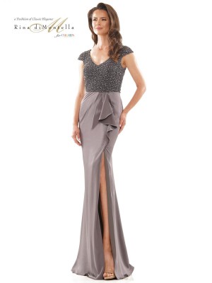 Rina Di Montella RD2779 Cap Sleeve Beaded Mothers Gown