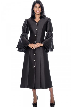 Size 8 Black GMI RR9111 Church Bell Sleeve Usher Dress