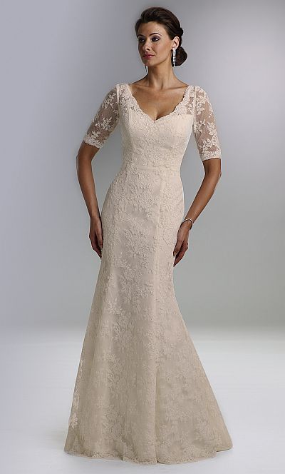 Rina di Montella Lace Mother of the Bride Gown RS1423: French Novelty
