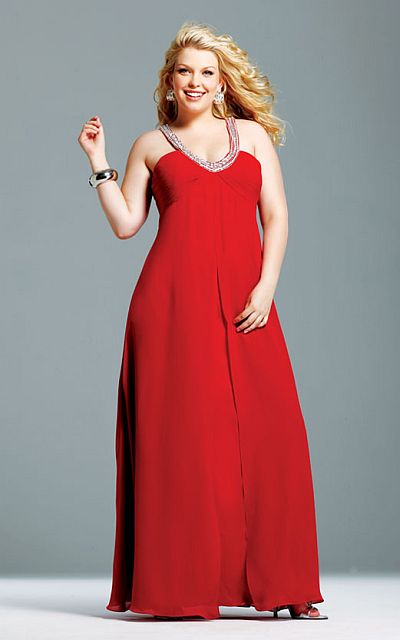 Size Dresses on Faviana Red Plus Size Prom Dress 9228 Image