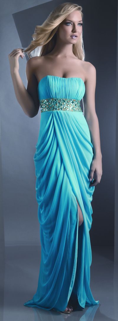 Shimmer Grecian Drape Prom Dress 59932 by Bari Jay image