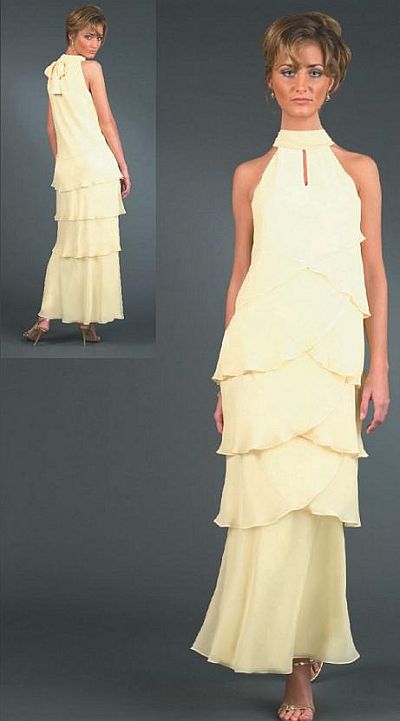 High Fashion Fabrics on Ursula Petite High Fashion Layered Formal Evening Dress 51128 Image
