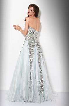 silver sequin ball gown