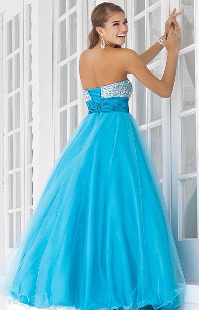 pink flowy ball gown