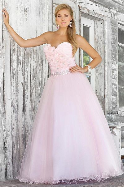 Prom Dresses 2012 Pink by Blush Prom Flowers Ball Gown 5116: French Novelty