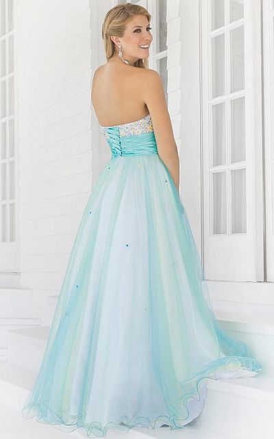 pastel color ball gown