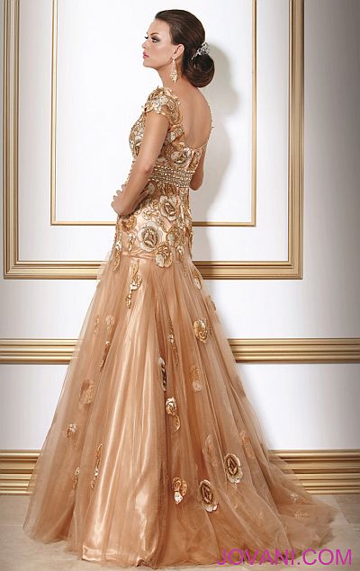 golden brown gown