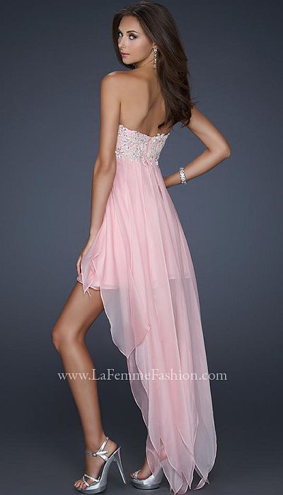 Light Pink High Low Prom Dress