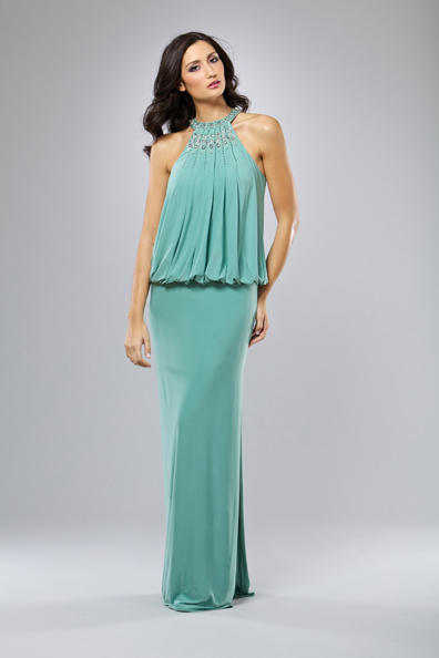 blouson evening gown