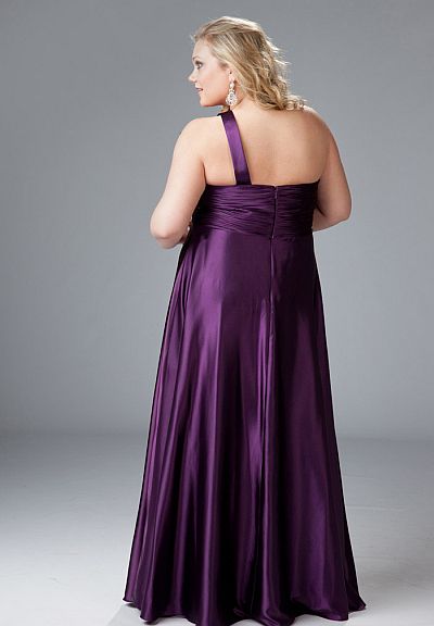 ... Size 18 Aqua Sydneys Closet One Shoulder Plus Size Prom Dress SC7044