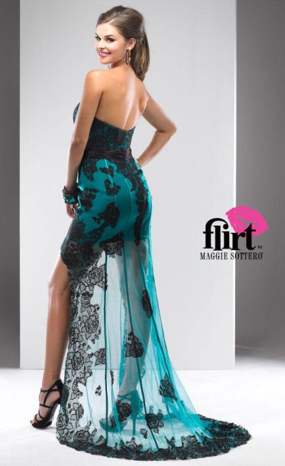 high low illusion gown