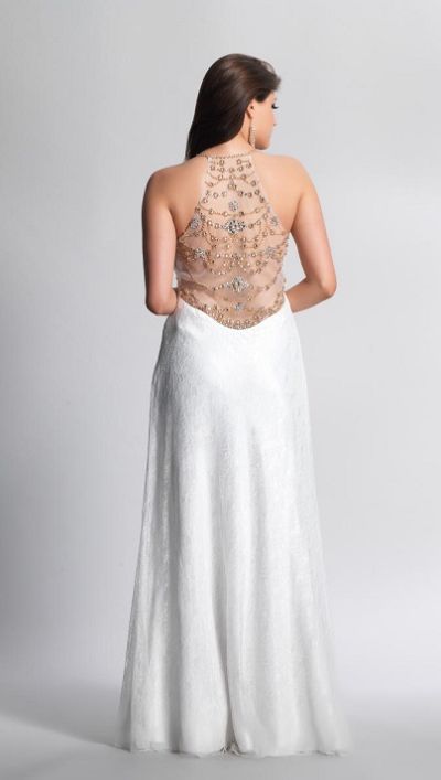 high low illusion gown