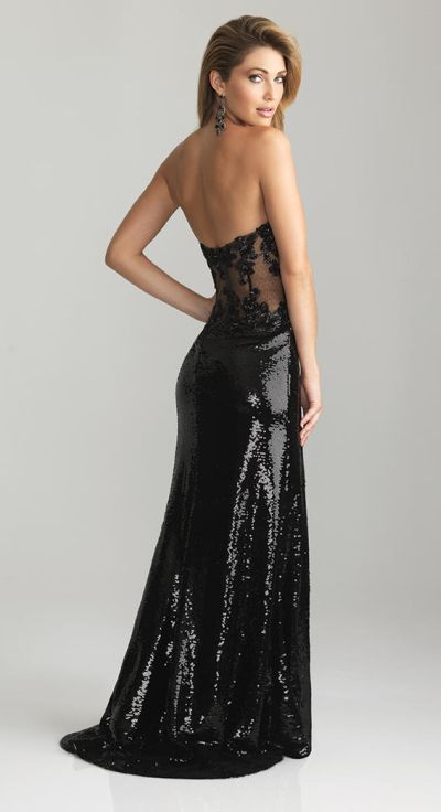 sheer sequin gown
