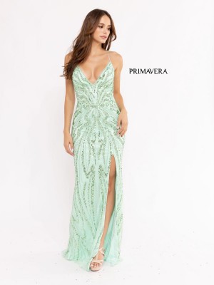 Size 00 Fuchsia Primavera 3958 Strappy Back Beaded Prom Dress