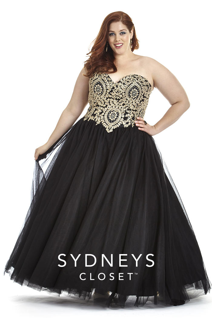 Sydneys Closet SC6010 Plus Size Beaded Prom Dress: French Novelty