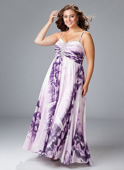  Size Fashions on Sydneys Closet Purple Tie Dye Plus Size Prom Dress Sc7039 Image