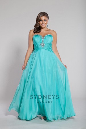 Sydneys Closet SC7079 Plus Size Chiffon Dress