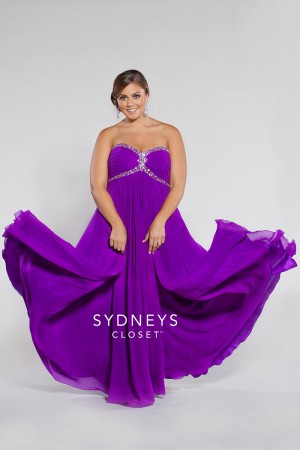 Sydneys Closet SC7087 Plus Size Empire Dress