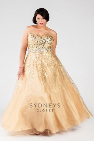 Sydneys Closet SC7116 Plus Size Sequin Dress
